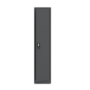 Metallschrank schmal anthrazit 185×40×45 mit Fachböden für Dokumente und Ordner mit Schloss