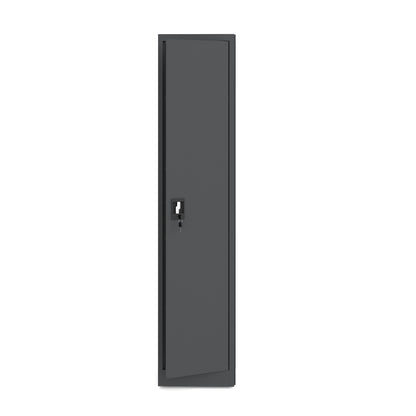 Metallschrank schmal anthrazit 185×40×45 mit Fachböden für Dokumente und Ordner mit Schloss