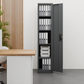 Metallschrank schmal anthrazit 185×40×45 mit Fachböden für Dokumente und Ordner mit Schloss